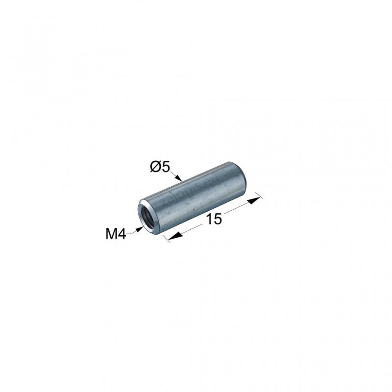 ROUND CONNECTOR M4 D.5x15mm